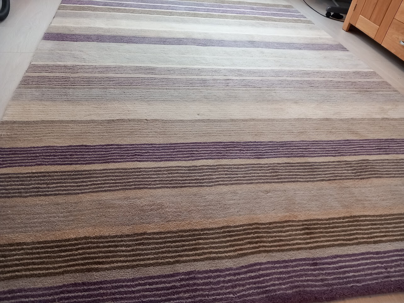 Rug 300x200cm LUXURY John Lewis HANDMADE Striped Dense Wool Pile 9.9 x