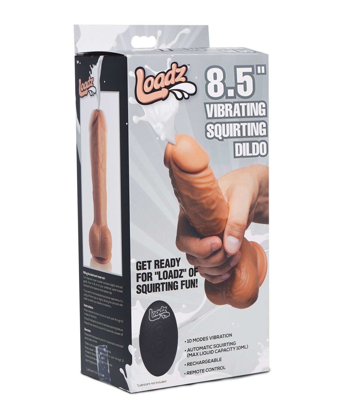 XR Brands 8" Vibrating Squirting Dildo w