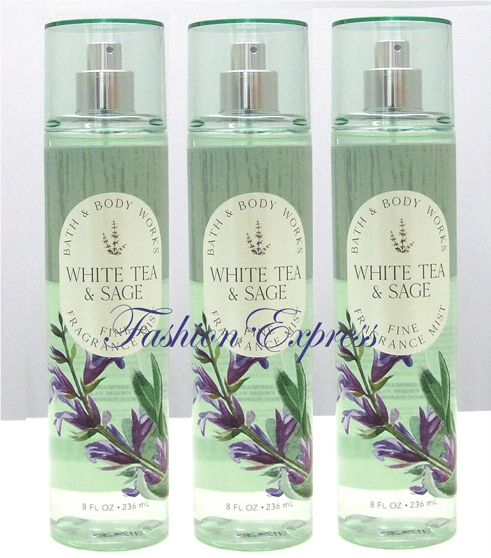 BATH BODY WORKS WHITE TEA SAGE BODY MIST SPRAY FL OZ (LOT OF