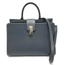 MARC JACOBS Turn lock 2WAY top handle west end small top Tote Bag Leather gray