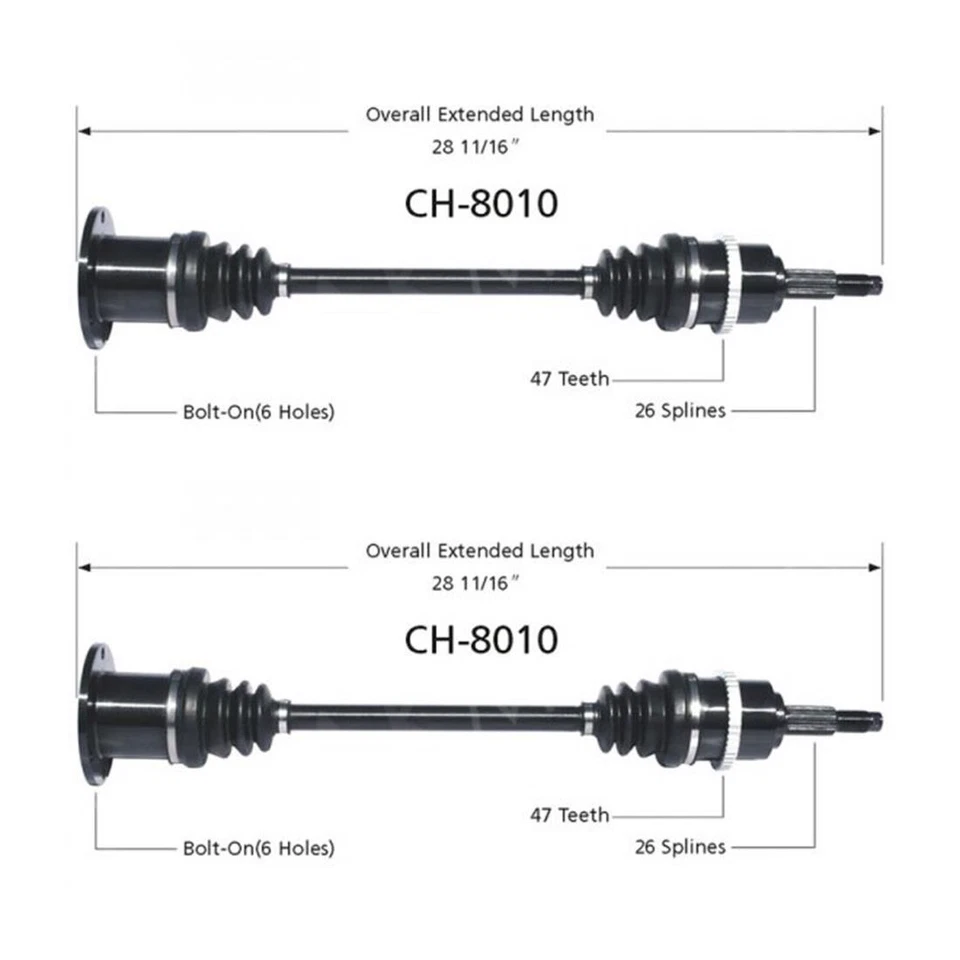 2 ejes delanteros TrakMotive CV para Dodge Caravan 1991-1994 Foto 2 de 4