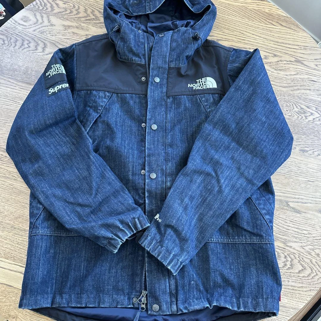 Supreme the north face clearance denim dot shot jacket