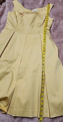 Calvin Klein Women's Sleeveless Pleated A-Line Dress Size 6 Yellow Cotton Blend | eBay Calvin Klein Women's Sleeveless Pleated A-Line Dress Size 6 Yellow Cotton Blend | eBay
