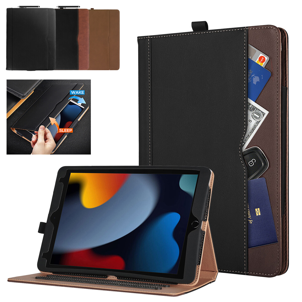 Custodia supporto intelligente flip magnetico in pelle per Apple iPad