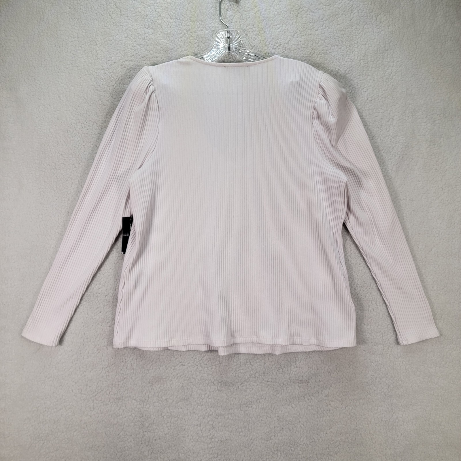 INC Womens Top Plus Size 0X White Stretch Knit V Neck Shoulder Pads NEW