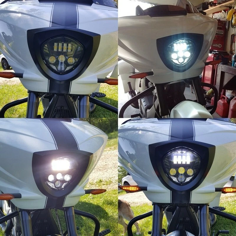 For Victory Cross Country Magnum Kingpin Vegas Hammer LED Motorcycle Headlight  - Image 4 of 4
