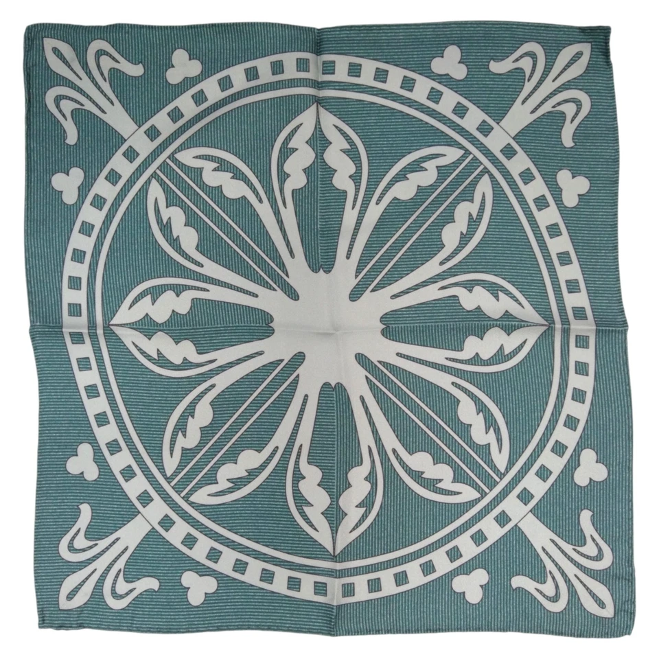 JOSEPH ABBOUD Pañuelo de Seda Para Hombres Estampado Medallón Verde Bolsillo Cuadrado 13" Foto 2 de 4