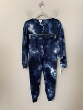 NWT Jenni Women's Sz XS Tie-Dyed Soft Long Sleeves Loungewear Pajama Set Navy