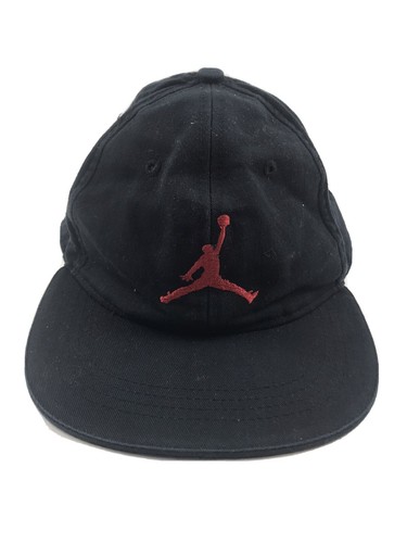 AIR JORDAN Cap Boys Black Red True Jumpman Youth Hat hook and loop Athletic - Afbeelding 1 van 7