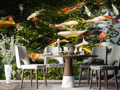 3D Creek Carp O1348 Wallpaper Wall Murals Removable Wallpaper Sticker Eve