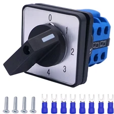 Universal Changeover Switch 20A 550V 4 Position 8 Terminals Latching Rotary Cam