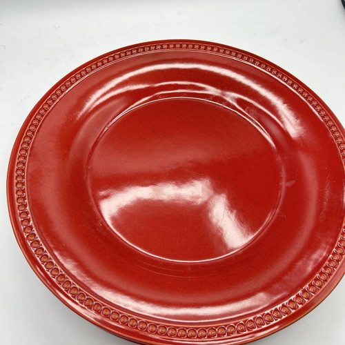 5 Pier 1 Imports Spice Route Beaded Edge Paprika Stoneware Dinner Plates 10-3/4” - Picture 15 of 18