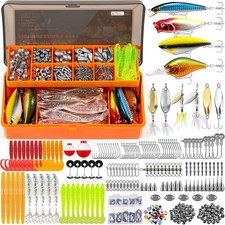 353PCS Fishing Lures Tackle Box Kit Crankbaits Hooks Weights Gear Equipment Gift