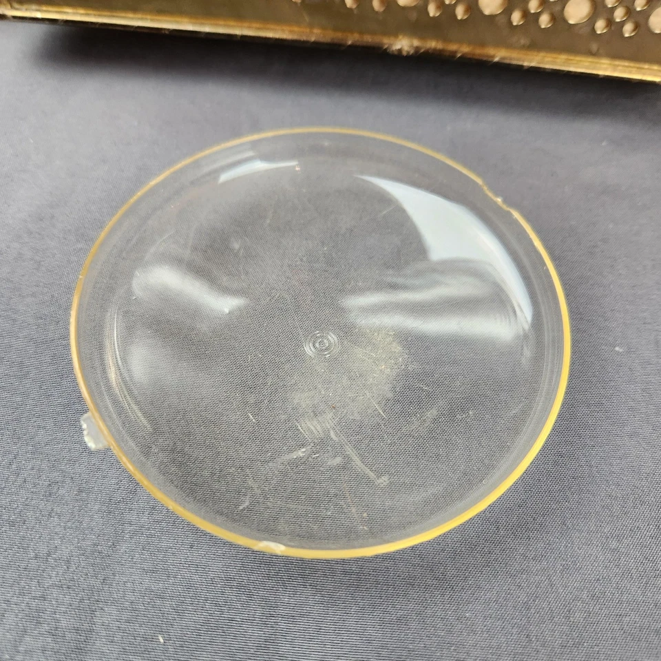 Vintage MCM Electric Clock Lamp Brass Tone Metal With Side Planters Roman Dial - Image 3 of 4