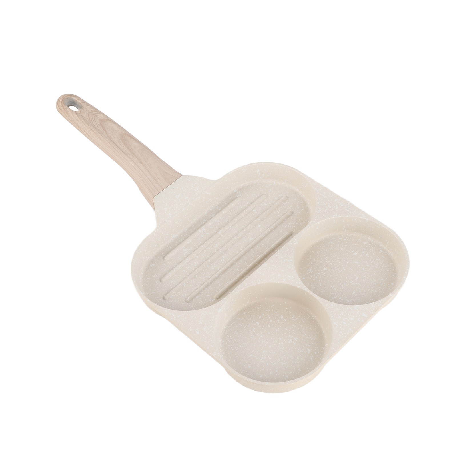 ✿ 3 In 1 Breakfast Pan Nonstick Aluminum Alloy Labor Saving Pancake Frying Pan