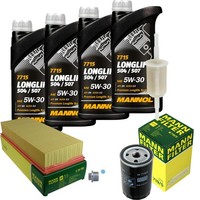 Mann Inspektionspaket 4L Mannol Longlife 504/507 5W-30 FüR Audi 80 1.8 S