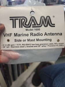 Tram Model 1600 VHF Marine Radio Antenna  Missing Whip ? With Bracket 