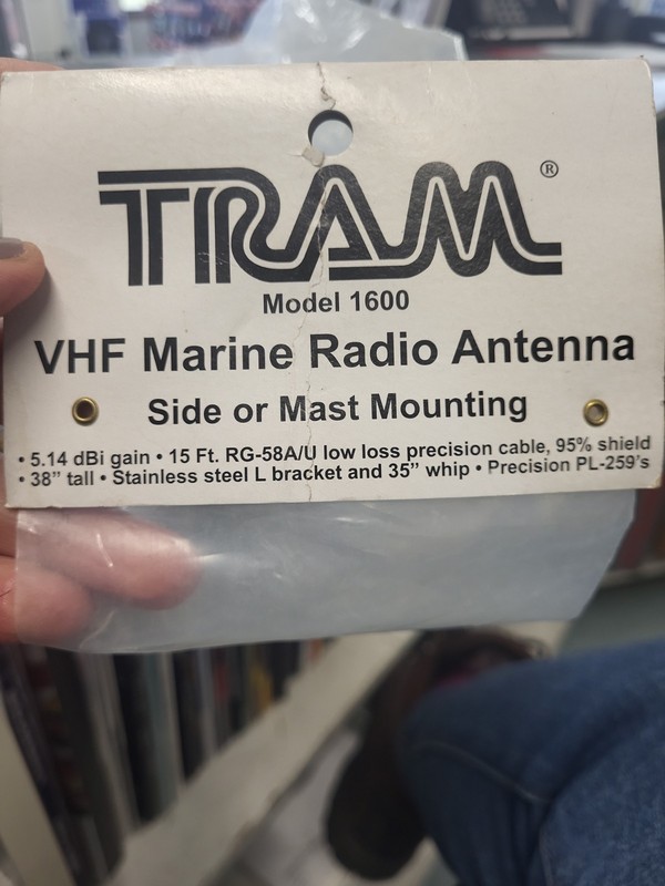 Tram Model 1600 VHF Marine Radio Antenna  Missing Whip ? With Bracket 