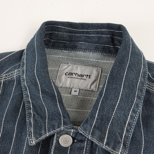 Carhartt WIP Orlean Jacket Striped Denim Cotton Men's Size M Used - Picture 3 of 5