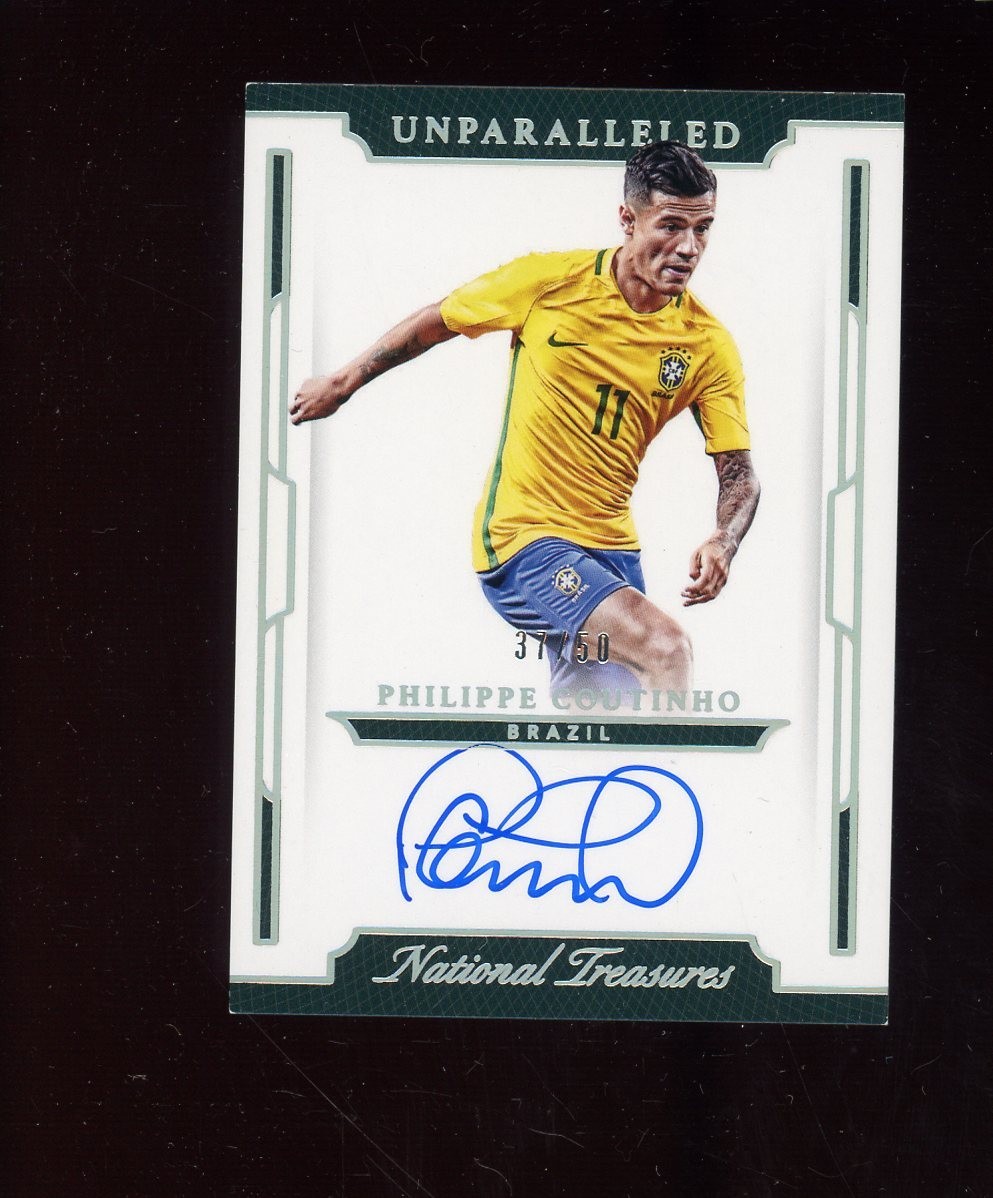 2018 National Treasures Soccer Phillipe Coutinho Unparalleled RC Rookie AUTO /50
