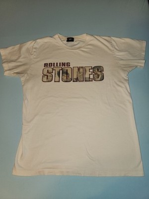 Vintage Mens The Rolling Stones t shirt Mick Jagger Keith Richards Medium Cream
