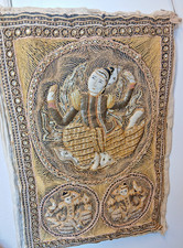 Burmese Kalaga  Tapestry c1900. Delicate Hand made monastic "stumpwork" style.