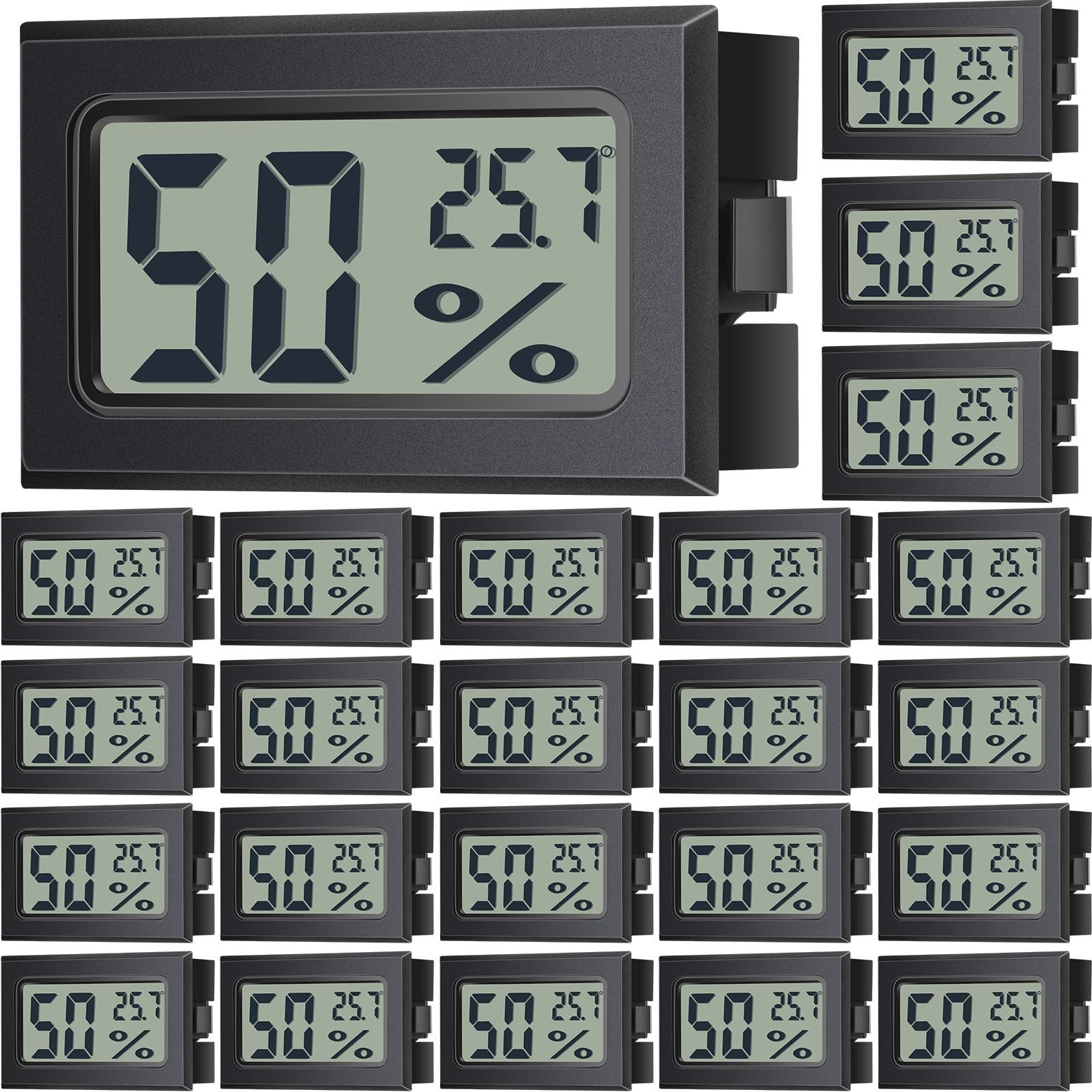 Kanayu 24 Pack Mini Digital Hygrometer Thermometers Indoor Humidity Monitor T...