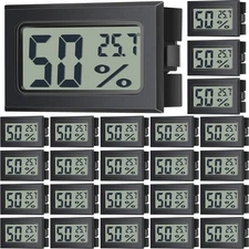 Kanayu 24 Pack Mini Digital Hygrometer Thermometers Indoor Humidity Monitor T...