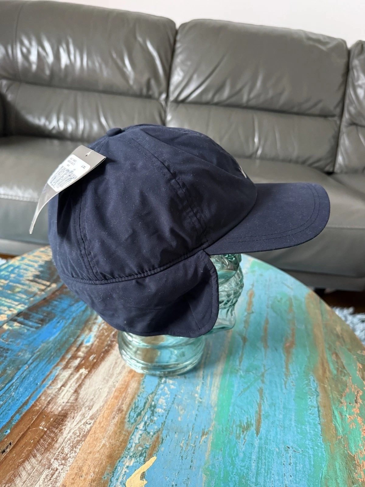 Vintage Nike Fleece Ear Flap Cap Blue Y2K L/XL BNWT