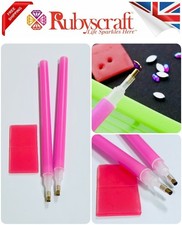 2 RHINESTONE PICKER PENCIL PEN CRYSTAL GEM NAIL ART Acrylic TOOL DOTTING pick up