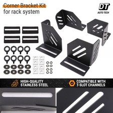 Powder Coated Stainless Steel Corner Bracket With T-Slot Channel Universal Fit