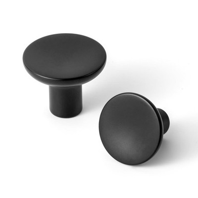 6 PCS Classic Matte Black Cabinet Knobs Minimalist Round Kitchen Handles Pull