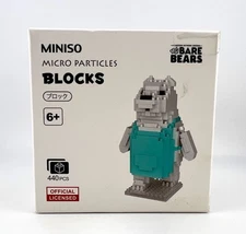 Miniso Micro Particles Blocks We Bare Bears - ICE BEAR - Blue White 440pcs
