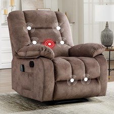 Canmov Manual Recliner Chair with Vibration Massage and Heat for Living Room