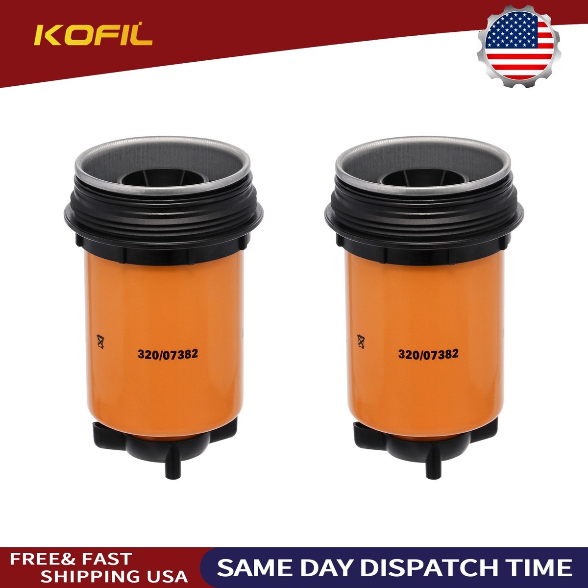 2X Fuel Filter Water Separator SK48618 P553550 320/07382 For