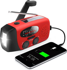 Emergency Hand Crank Radio with LED Flashlight for Emergency, AM/FM NOAA Portabl
