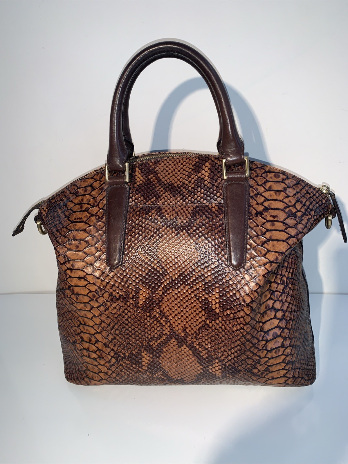 Brahmin Brown Python Snake Print Large Duxbury Sa… - image 6