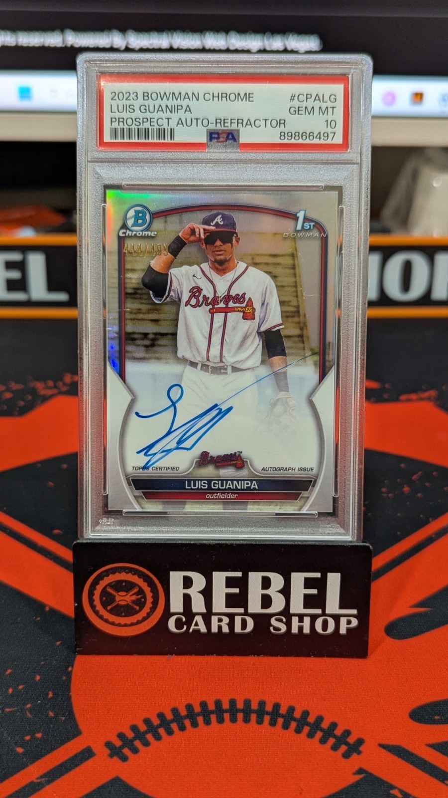 Luis Guanipa Refractor Auto #/499 🔥 2023 Bowman 1st Chrome Prospect Auto PSA 10