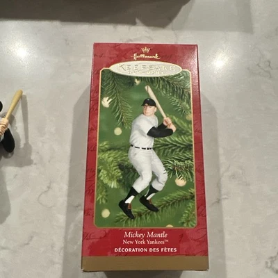 Hallmark 2001 Keepsake Ornament Mickey Mantle NY Yankees Baseball Figurine