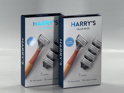 2 - Harry's Value Pack 1x Razor Handle 5x 5-Blade Cartridges | Ember