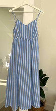 Sinsay Blue & White Striped Sundress Maxi/Midi Dress Size S / UK 8-10