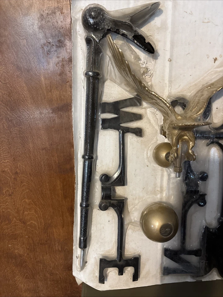 3D Gold Eagle Shape Weathervane Roof Mount Weather Stainless Steel Black Outdoor - Image 2 of 4