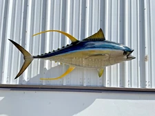 67" Yellowfin Tuna Two Sided Wall Mount Fish Replica  - Quick Production