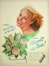 Original 1949 Vintage Health & Beauty Ad: Coty Muguet des Bois Perfume