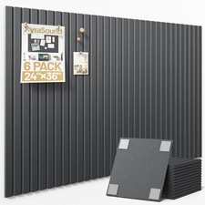 Black Large Cork Bulletin Board 36x24 Inch 6 PCS Felt Pin Board Wall Tiles
