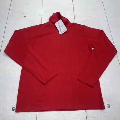 Urban Buck Shirt Mens XL Red Long Sleeve Mock Neck Basic Solid Casual Top
