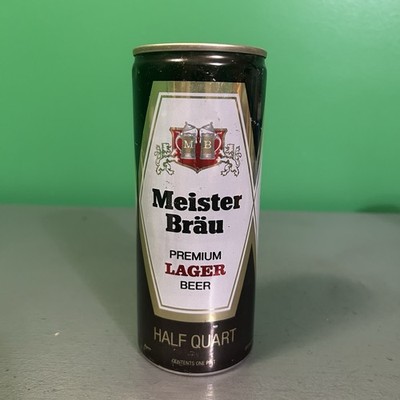 MEISTER BRAU Premium Lager Beer Can Half Quart One Pint Vintage Miller Brewing