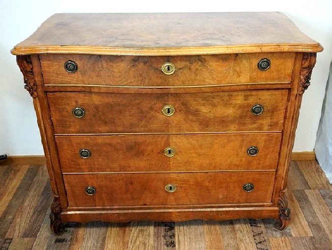 Schubladen-Kommode antik Gründerzeit 1860/70 4 Schubladen mit Schlösser