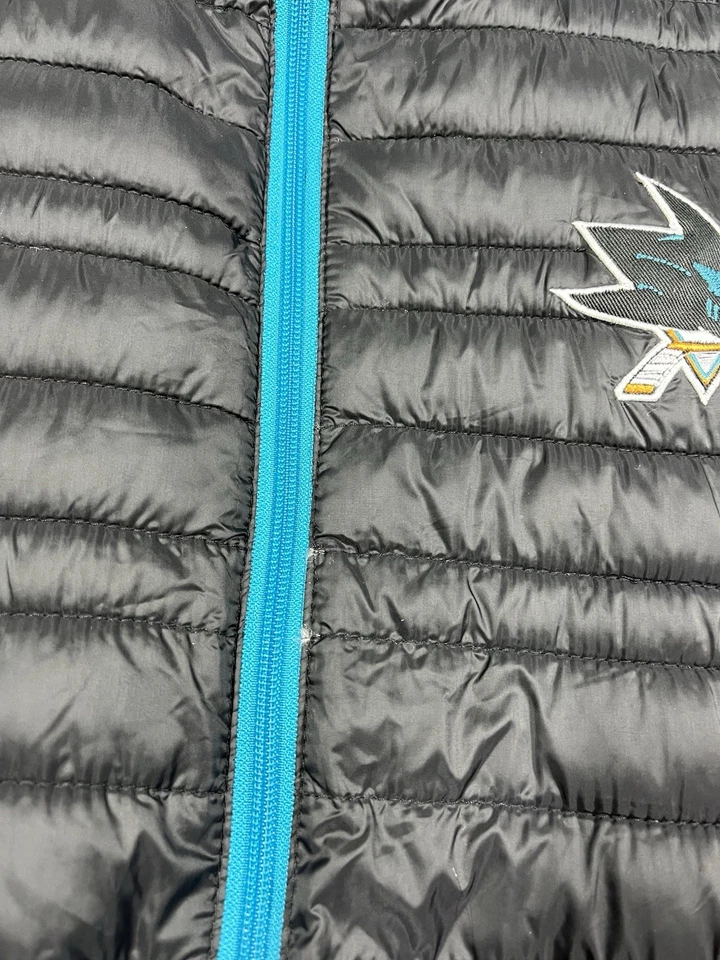 San Jose Sharks Puffer Jacket Mens 2XL Black NHL Hockey Full Zip G-III - Image 3 of 4