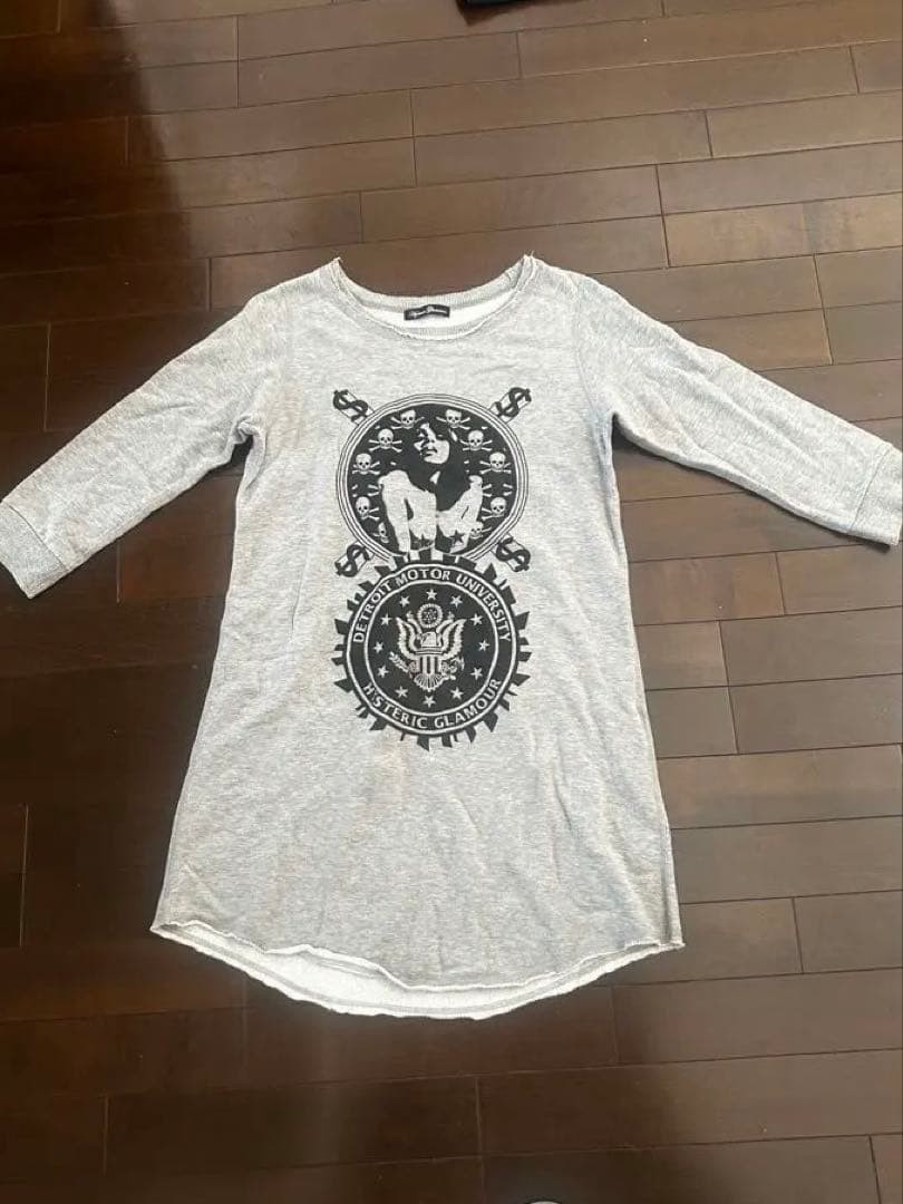 Hysteric Glamour Gray Print Long Sleeve T-Shirt Free Size Excellent Condition